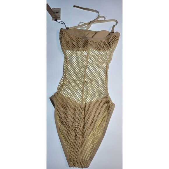 Robin Piccone One-Piece Womens Swimsuit Size 2 Pua Bandeau Beige NEW - Picture 8 of 8